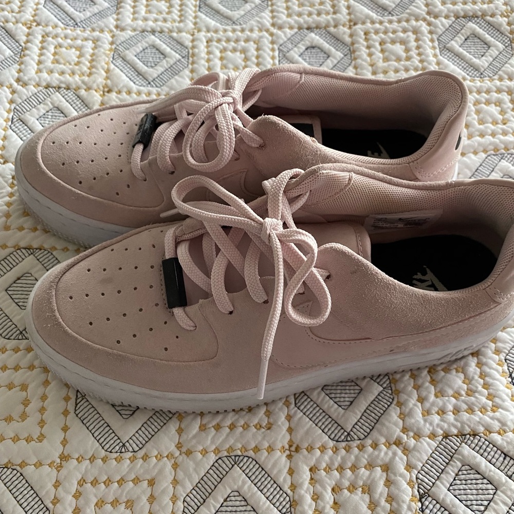 Pink Suede Nike Air Force Ones Sage Low